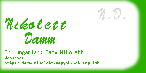 nikolett damm business card